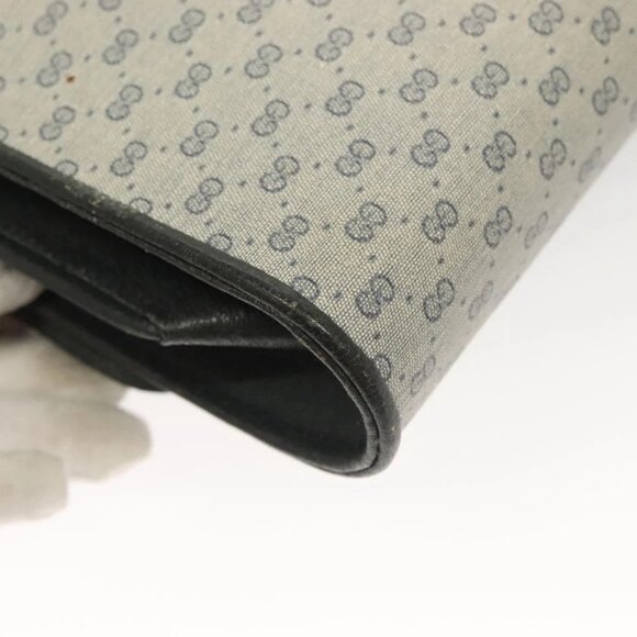 GUCCI Micro GG Supreme Shoulder Bag PVC Navy Gold 89 02 050 Auth BA3432 - Picture 3 of 16